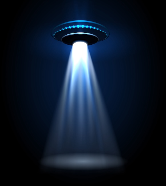 Ufo,Alien,Flying,With,Lights,Vector,Illustration