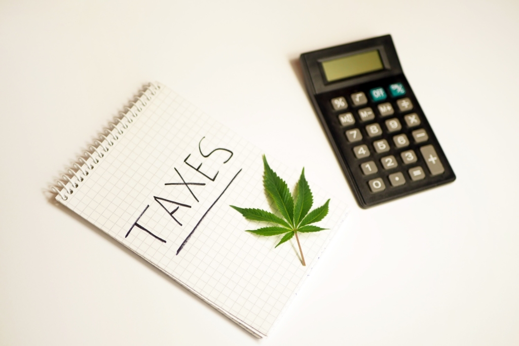 Calculating,cannabis,taxes.,legal,sale,of,marijuana,business.,annual,financial