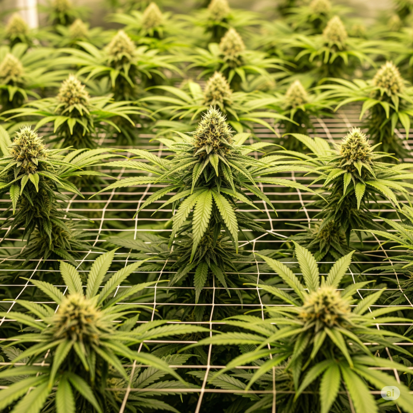 Scrog Screen Screen of Green Technique for Cannabis Plants