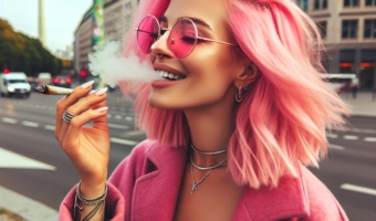 A,woman,in,pink,hair,super,stylish,and,elegant,but